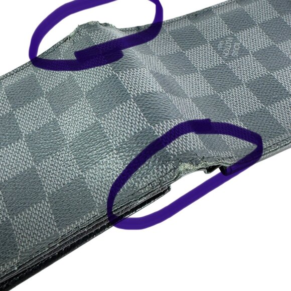 LOUIS VUITTON N63261 Black Canvas Damier Graphite Men's Wallet Made in France - Picture 6 of 13